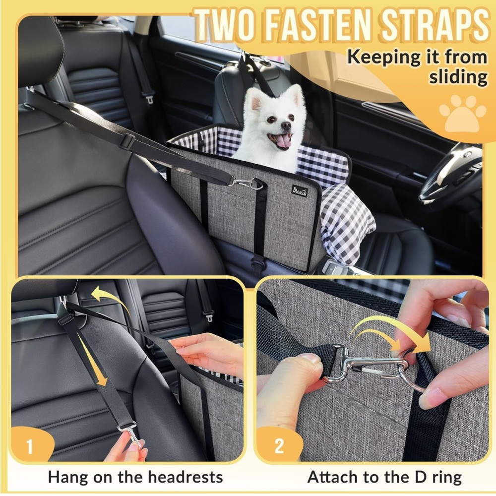 SlowTon console dog car seat for pets up to 11 lbs NWT AS IS missing 1 clip - Picture 2 of 9